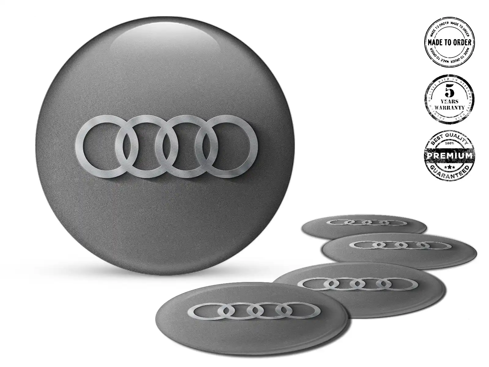 Audi Nabenaufkleber Stil Hochwertige Dome-Labels